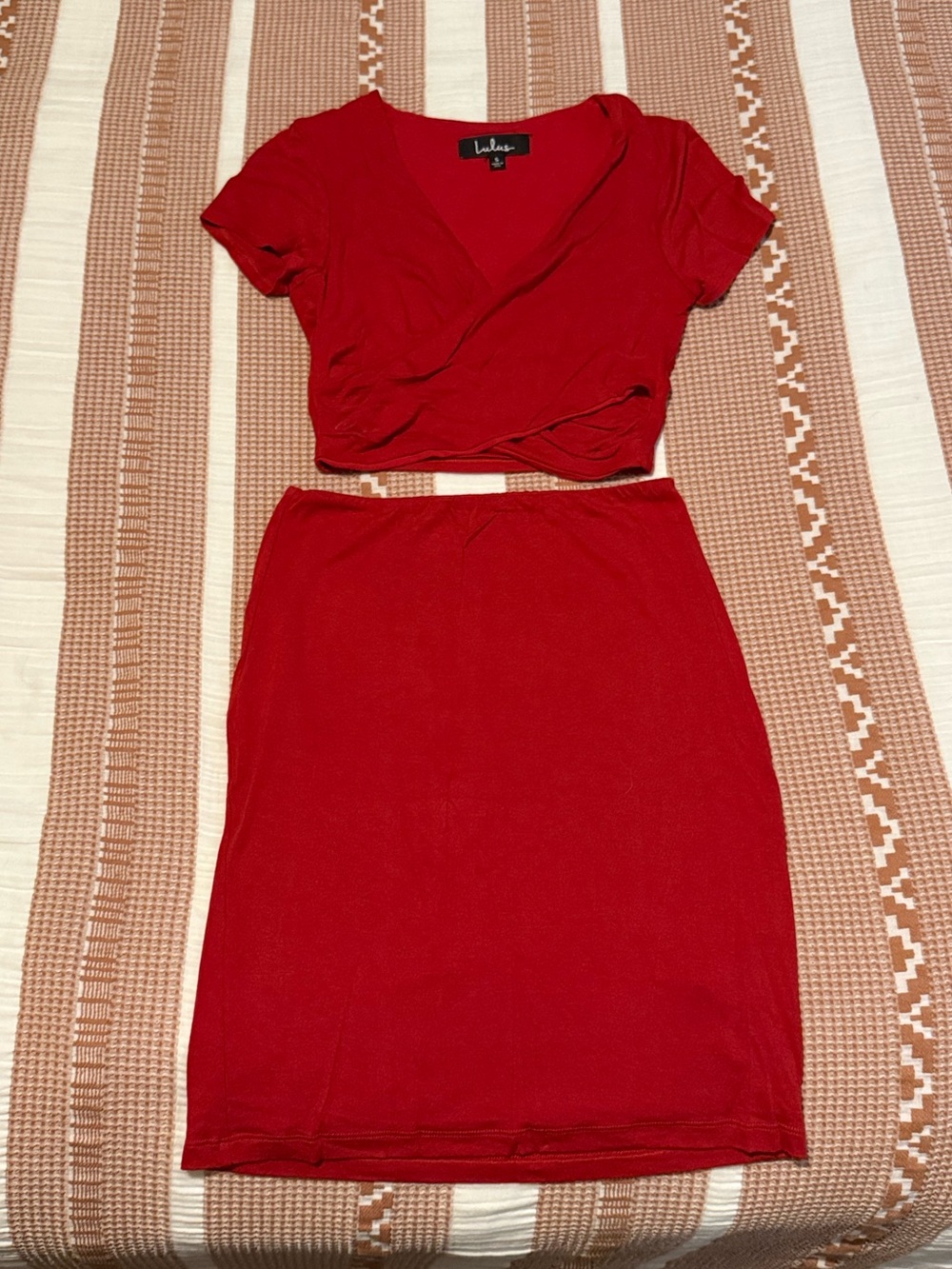 Lulu's Red Pencil Skirt and Top Set